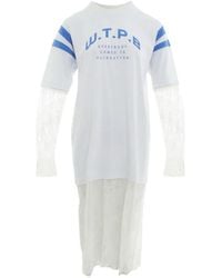 Pushbutton - T-Shirt À Empiècements En Dentelle Et Effet De Superposition - Lyst