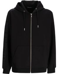 Karl Lagerfeld - Felpa Con Cappuccio, Zip E Logo - Lyst