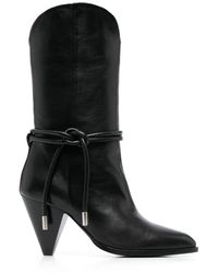 BOSS - Pointed-toe Leather Boots - Lyst