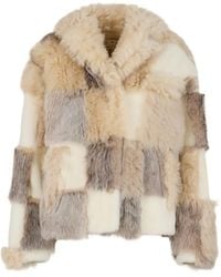 Marni - Veste En Fourrure À Design Patchwork - Lyst