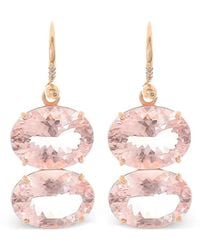 Irene Neuwirth - 18Kt Roségouden Gemmy Gem Oorbellen Met Diamant En Morganiet - Lyst