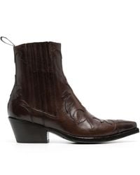 Sartore - Embossed-detail Leather Ankle Boots - Lyst