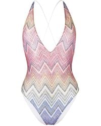 Missoni - Badeanzug Mit Print - Lyst