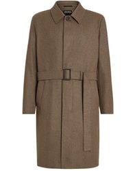 ZEGNA - Twill-Mantel Mit Gürtel - Lyst