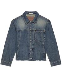 Helmut Lang - Frayed-Hem Denim Jacket - Lyst
