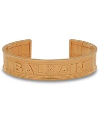 Balmain - Bracelet manchette à logo embossé - Lyst