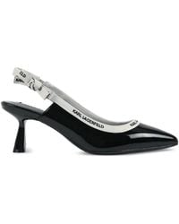 KARL LAGERFELD - Panache Ribbon Slingback Heeled Pumps - Lyst