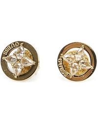 Guess - Crystal-Embellished Floral Earrings - Lyst