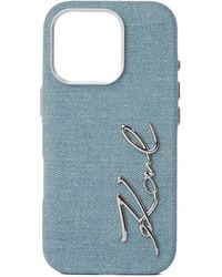 KARL LAGERFELD - Signature-Logo Denim Iphone Case - Lyst
