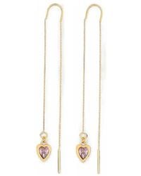 Guess - Heart-Charm Pull-Through Earrings - Lyst