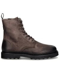 AllSaints - Bottines Skiff En Cuir À Lacets - Lyst