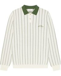Les Deux - Pinstripe-Pattern Polo Sweater - Lyst