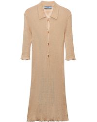 Prada - Ribbed-knit Cotton Mini Dress - Lyst