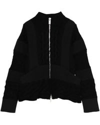 Sacai - Cable-Knit Zip-Front Cardigan - Lyst