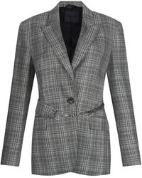 Liu Jo - Plaid-Pattern Chain-Belt Blazer - Lyst