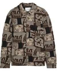 Les Deux - Kaleb Geweven Shirtjack Met Patchwork Jacquard - Lyst