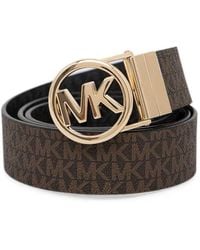 MICHAEL Michael Kors - Monogram-Print Reversible Belt - Lyst