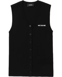 we11done - Logo-intarsia Knitted Vest - Lyst