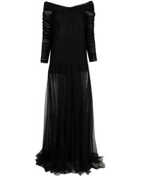 Ana Radu - Sheer-Overlay Off-Shoulder Gown - Lyst