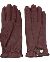 Brunello Cucinelli - Perforated-Detail Leather Gloves - Lyst