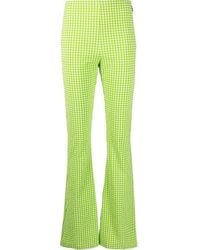 MSGM - Check-Pattern Flared Trousers - Lyst