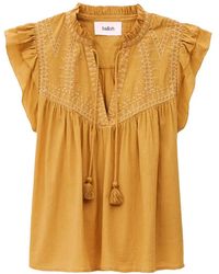 Ba&sh - Janny Embroidered Ruffled Blouse - Lyst