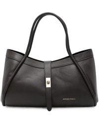 ADRIANNA FERETTI - Pebbled-Leather Twist-Lock Tote Bag - Lyst