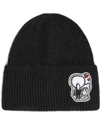 KARL LAGERFELD - Ikon Furry Patch Beanie - Lyst