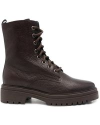 Ba&sh - Lace-Up Pebbled Leather Boots - Lyst