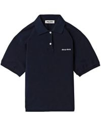 Miu Miu - Poloshirt Met Geborduurd Logo - Lyst