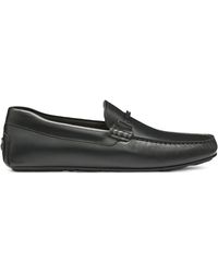 HUGO - Noel Leather Loafers - Lyst