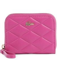 Lacoste - Small Crocodelle Quilted Leather Coin Purse - Lyst