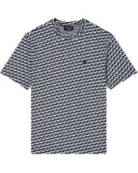 Emporio Armani - Asv Icon Jacquard Jersey Jumper With Op-Art Motif - Lyst
