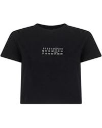MM6 by Maison Martin Margiela - Camiseta corta con motivo de números - Lyst