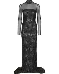 ROTATE BIRGER CHRISTENSEN - Sequin Floral-Embellishment Maxi Dress - Lyst