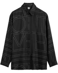 TOTEME - Zijden Blouse Met Geborduurd Monogram - Lyst
