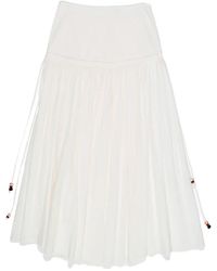 Bimba Y Lola - Midi Gathered Cotton Skirt - Lyst