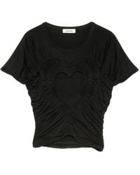Sandro - Heart Cut-Out Ruched T-Shirt - Lyst