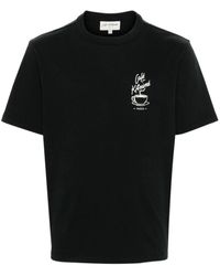 Café Kitsuné - Logo-print Cotton T-shirt - Lyst