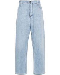 Bottega Veneta - Mid-rise Wide-leg Jeans - Men's - Cotton/calf Leather/polyester - Lyst