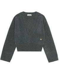 Ganni - V-Neck Sweater - Lyst