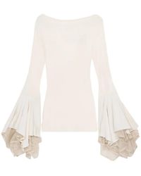 Blumarine - Lace Flared-sleeve Mini Dress - Lyst