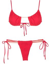 Amir Slama - Chain-Detail Textured-Finish Bikini - Lyst