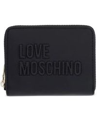 Love Moschino - Logo-Embossed Zip-Around Wallet - Lyst