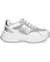 Liu Jo - Lurex-detail Leather Sneakers - Lyst