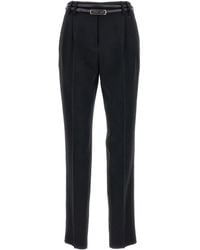 Max Mara - Pleated Belted Trousers - Lyst