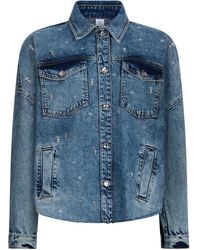 Liu Jo - Rhinestone-Embellished Denim Jacket - Lyst