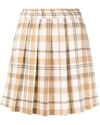 Chocoolate - Tartan-print Flared Mini Skirt - Lyst