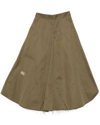 Song For The Mute - Frayed-Edge A-Line Midi Skirt - Lyst