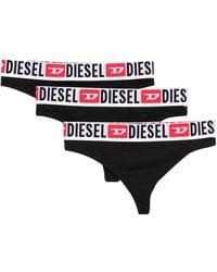 DIESEL - 3-Pack Thongs With Logo Waist - Lyst